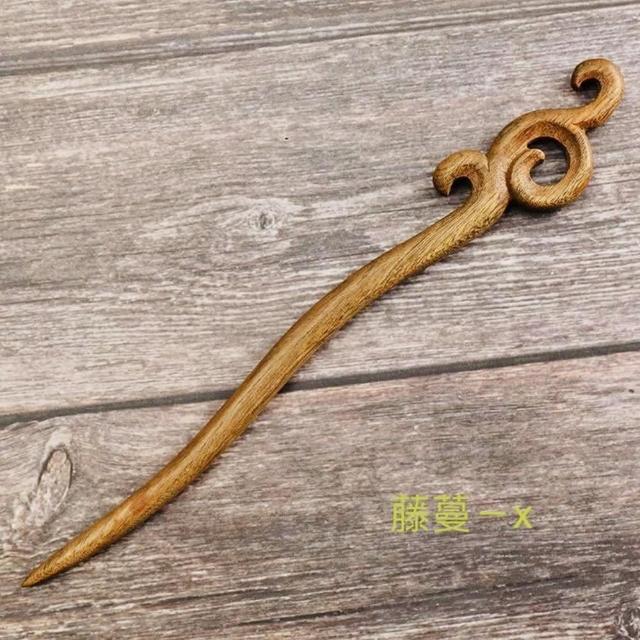 【SKIP 四季織】綠檀木髮簪(送收納袋)(古典風綠檀木髮簪)