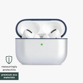 【Atom Studios】AirPods Pro 異材質拼接保護殼 藍x銀(AirPods Pro保護殼)