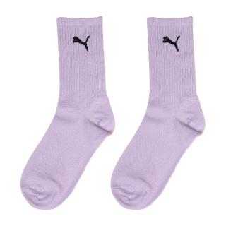 【PUMA】襪子 NOS Crew Socks 粉紫 男女款 長襪 中筒襪 台灣製 單雙入(BB134506)