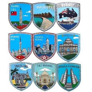 《環遊世界系列》銀亞洲主題貼紙9入 台北101貼紙 台灣貼紙 愛國貼紙 台灣價值 亞洲旅遊紀念貼紙