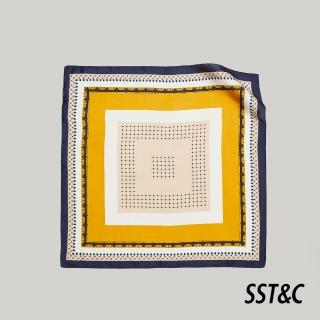 【SST&C 季中折扣】金盞花黃方格絲巾9462206003