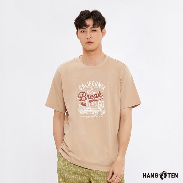 【Hang Ten】中性款-BCI純棉海灘印花/復古衝浪印花/懷舊印花短袖T恤(多款選)