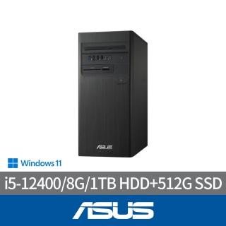 【ASUS 華碩】H-S500TD i5 六核心文書電腦(i5-12400/8G/1TB HDD+512GB SSD/Win11)