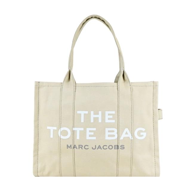 【MARC JACOBS】Large TOTE 字母印花帆布托特包(大/米)