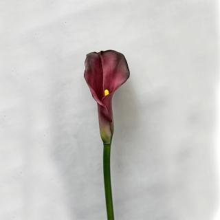 【花意空間】酒紅紫海芋仿真花長支 3支一組(永生花 人造花 假花)