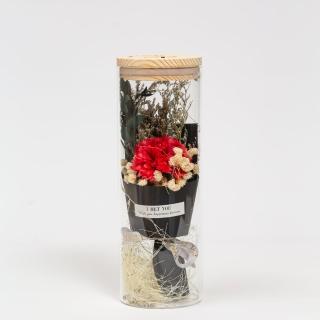 【Flower Plus】忠誠愛慕 永生花玻璃罩(永生花乾燥花)