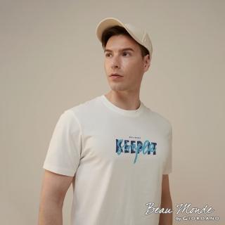 【GIORDANO 佐丹奴】男裝英文標語撞色印花T恤(12 皎白)