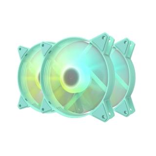 【darkFlash】darkFlash C6 A-RGB 12公分 薄荷綠框3合1套裝 電腦散熱風扇(支援主板同步)