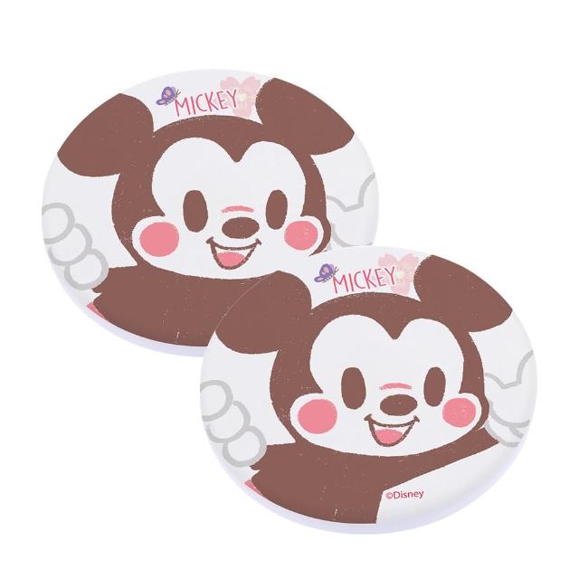 【SONA森那家居】Disney 迪士尼2019圓形櫻花珪藻土杯墊2入組(10x10x0.9 維尼/米奇米妮快乾吸水)