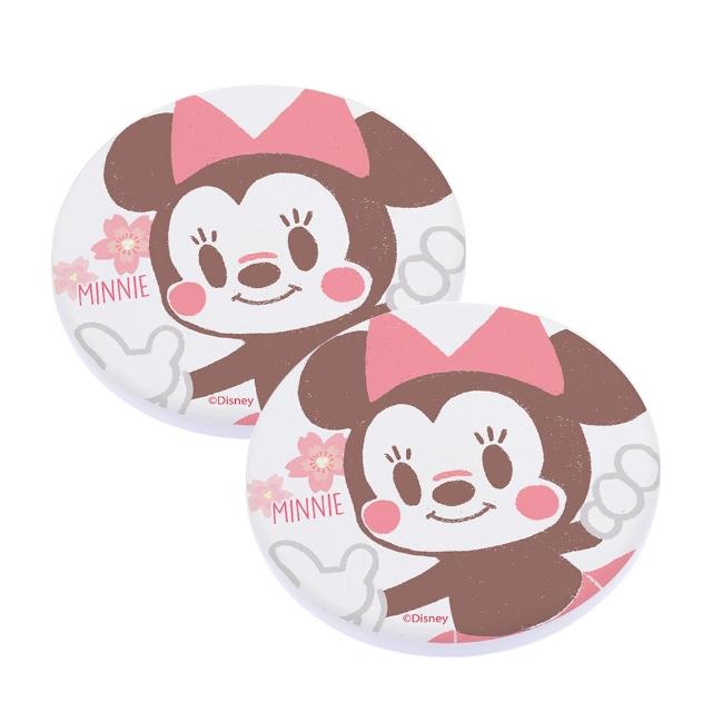 【SONA森那家居】Disney 迪士尼2019圓形櫻花珪藻土杯墊2入組(10x10x0.9 維尼/米奇米妮快乾吸水)