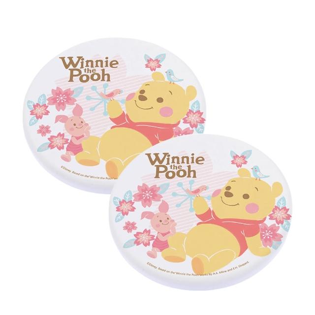 【SONA森那家居】Disney 迪士尼2019圓形櫻花珪藻土杯墊2入組(10x10x0.9 維尼/米奇米妮快乾吸水)