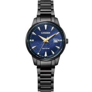 【CITIZEN 星辰】Eco-Drive 銀河藍夜簡約簡約光動能女錶(EW2598-83L)
