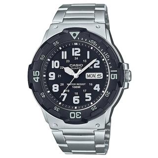【CASIO 卡西歐】銀色型男不鏽鋼腕錶/銀x黑面(MRW-200HD-1BVDF)