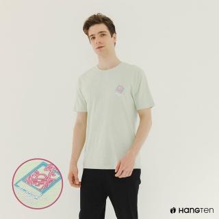 【Hang Ten】男裝-純棉霓虹招牌印花短袖T恤(淺綠)