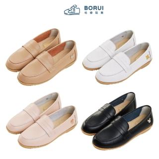 【Disney 迪士尼】迪士尼女鞋   米奇 米妮 維尼 奇蒂 質感飾釦樂福豆豆鞋(MIT台灣在地工廠製造)