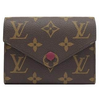 【Louis Vuitton 路易威登】LV M41938 Victorine 經典花紋扣式錢短夾(現貨)