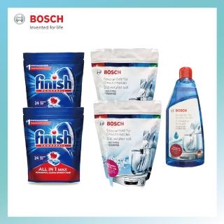 【BOSCH 博世】洗碗錠全配套餐(洗碗錠24入/包*2+洗碗機專用軟化鹽1KG/包*2+光潔劑500ml/瓶*1)