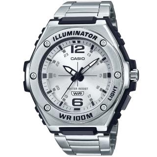 【CASIO 卡西歐】卡西歐超霸運動鋼帶錶-銀(MWA-100HD-7A 台灣公司貨)