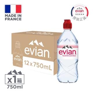 【Evian依雲】依雲天然礦泉水PET運動瓶750mlx12入/箱