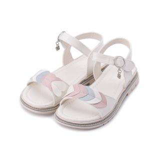 【鞋全家福】21-23cm TE TE  心型平底涼鞋 白 大童鞋