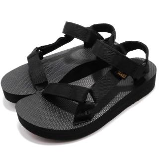 【TEVA】涼鞋 W MidFoam University 女鞋 黑 厚底 增高 黑 織帶涼鞋(1090969BLK)