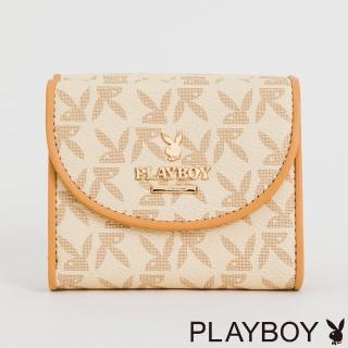 【PLAYBOY】三折式短夾 小南法系列(米白色)