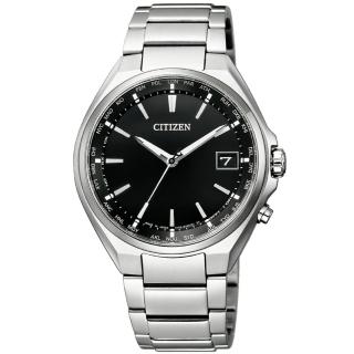 【CITIZEN 星辰】光動能電波校時萬年曆鈦金手錶-38mm(CB1120-50E)