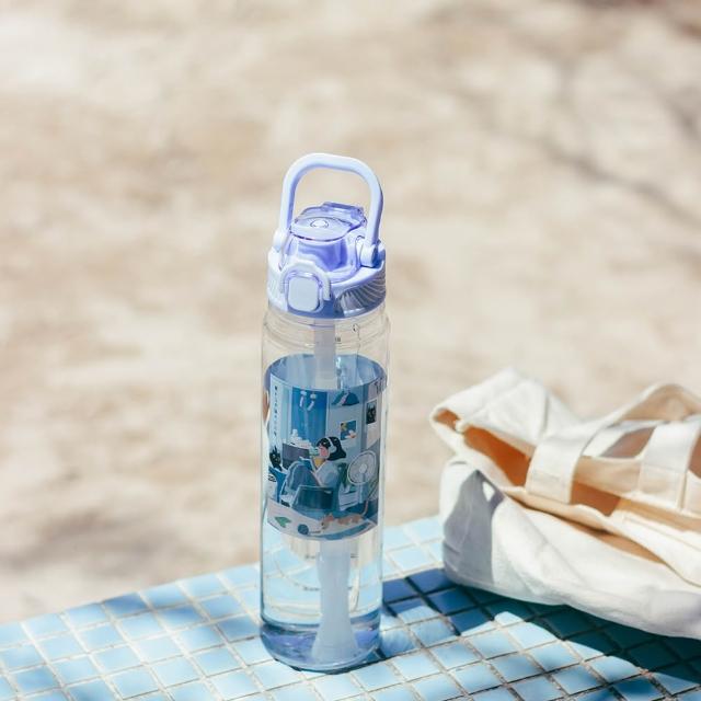 【Maru 丸山製研】美國Tritan彈蓋握把好提吸管兩用水壺1000ml