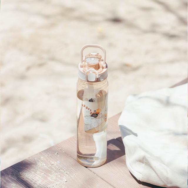 【Maru 丸山製研】美國Tritan彈蓋握把好提吸管兩用水壺1000ml