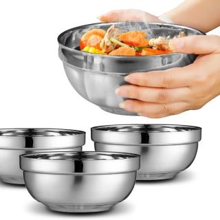 10312806 OL 【AHOYE】加厚雙層隔熱不鏽鋼碗 18cm-三入組(泡麵碗 湯碗 飯碗)
