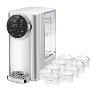 【SABA】3L免安裝瞬熱 即熱式濾淨開飲機SA-HQ03+全效型濾芯9入