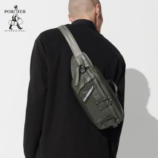 【PORTER INTERNATIONAL】NEW HEAT扁長感腰包(碳灰綠)
