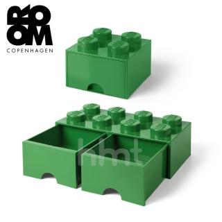 【LEGO 樂高】Room Copenhagen LEGO Brick Drawer4+8 樂高積木經典抽屜組合-綠色(樂高收納盒)