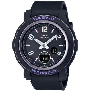【CASIO 卡西歐】BABY-G 虛擬黑 夢幻雙顯手錶(BGA-290DR-1A)