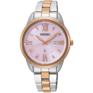 【SEIKO 精工】LUKIA 羅馬時尚太陽能手錶-32.9mm(V137-0DC0KS/SUT362J1)