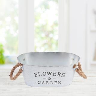 【TRENY】橢圓復古鐵皮花盆2入-小