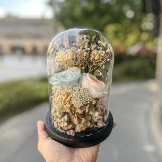 【Flower Plus】兩情相悅｜永生花玻璃罩(永生花乾燥花)