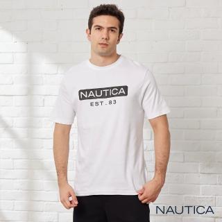 【NAUTICA】男裝 立體LOGO圖騰短袖T恤(白色)