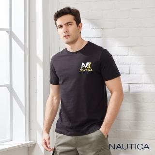 【NAUTICA】男裝 極簡LOGO短袖T恤(黑色)