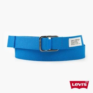 【LEVIS】男女同款 簡約休閒皮帶 / 精工Logo刻印釦環 寶藍 人氣新品