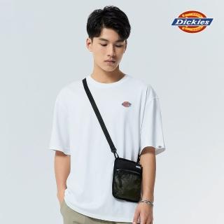 【Dickies】男女款軍綠色撞色拼接條碼印花斜背包｜DK010887MGR