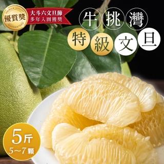 【家購網嚴選-中秋禮盒】雲林良品 斗六牛挑灣特級文旦5斤x2盒(5-7顆/盒)