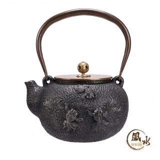 【風水好好玩】日本匠心鑄鐵壺 1.2L-年年有餘(煮水壺 煮茶壺 養生壺 日式茶道)