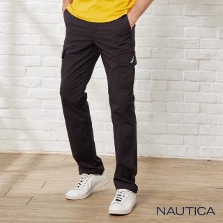 【NAUTICA】男裝透氣直筒休閒工作長褲(黑色)