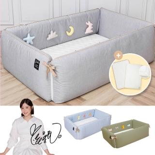 【gunite】多功能第三代落地式防摔沙發嬰兒陪睡床0-6歲(含保潔墊+純棉保潔床單_多色可選)