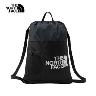 【The North Face】北面男女款黑色抽繩束口休閒後背包｜52VPKY4