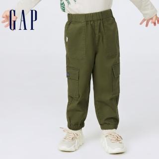【GAP】男幼童 工裝風側袋束口休閒褲(451133-軍綠色)