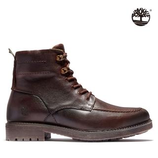 【Timberland】男款深棕色防水亮面皮革高筒靴(A2KBY242)