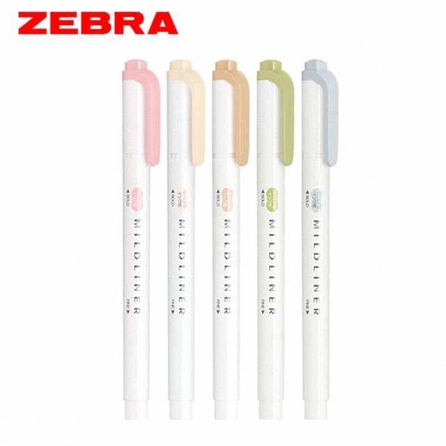 【ZEBRA 斑馬牌】MILDLINER 新色系雙頭螢光筆五色組