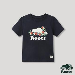 【Roots】Roots小童-回歸根源系列 草莓海狸短袖T恤(藍色)